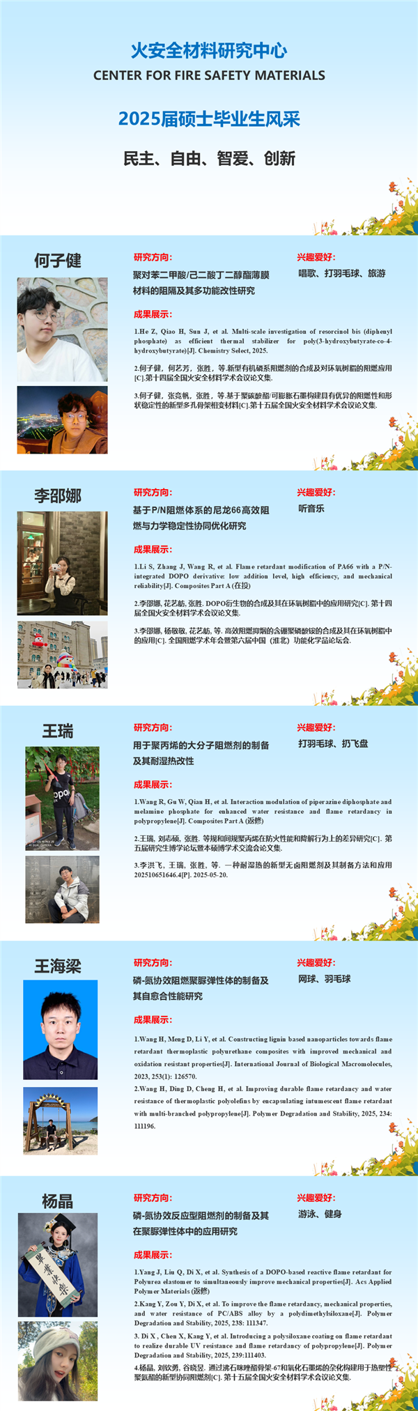 火安全材料研究中心2025屆碩士畢業(yè)